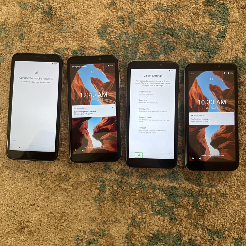 4X AT&T Calypso 2 Satin Silver Unlocked Lot-4 cellphones